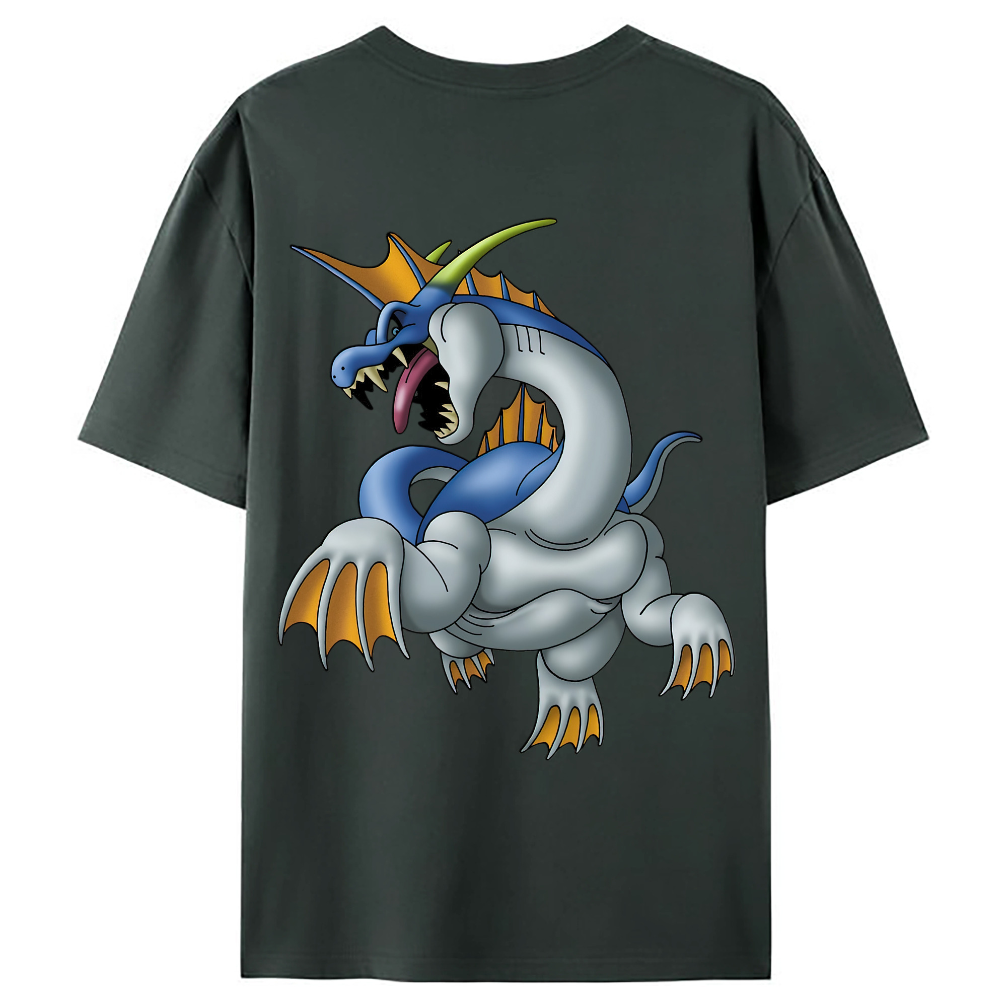 （画像用） ドラゴンクエスト Doragon Kuesuto Dragon Quest 綿100％ メンズ半袖Tシャツ（バックプリント） 通気性